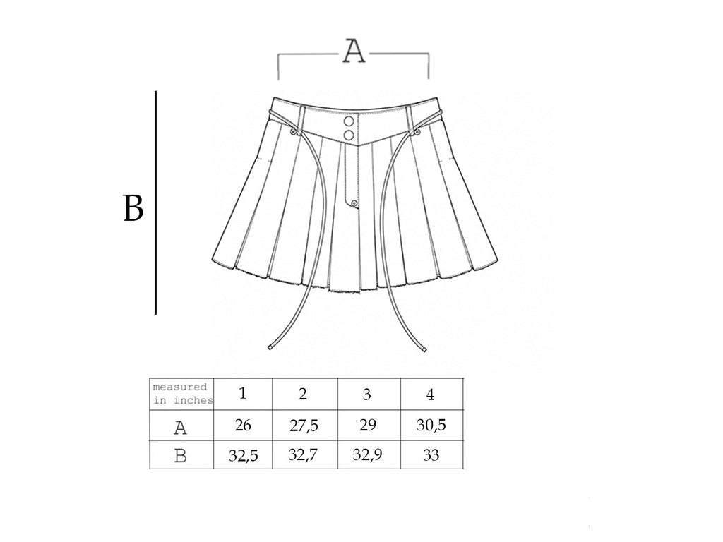 DISTRESSED PLEATED SKIRT