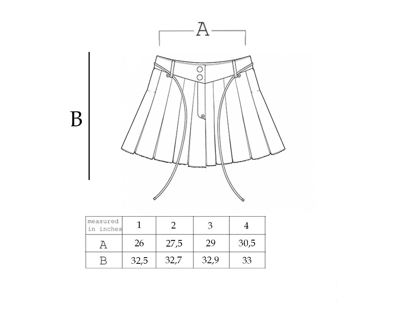 DISTRESSED PLEATED SKIRT