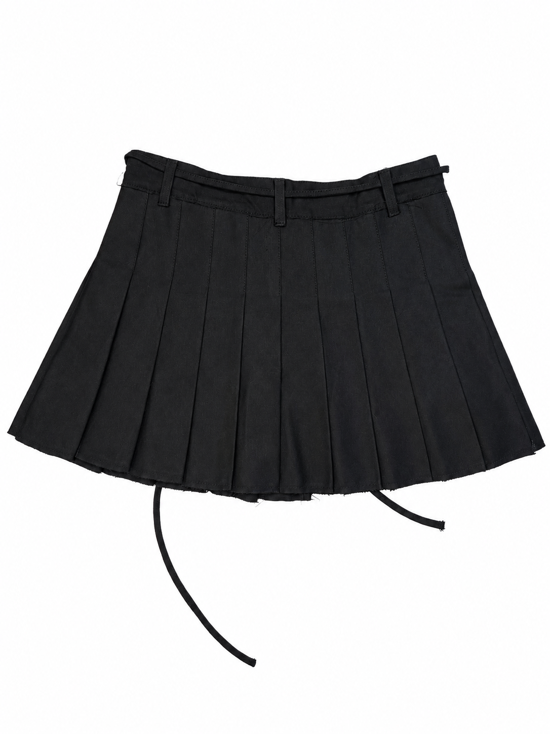 DISTRESSED PLEATED SKIRT