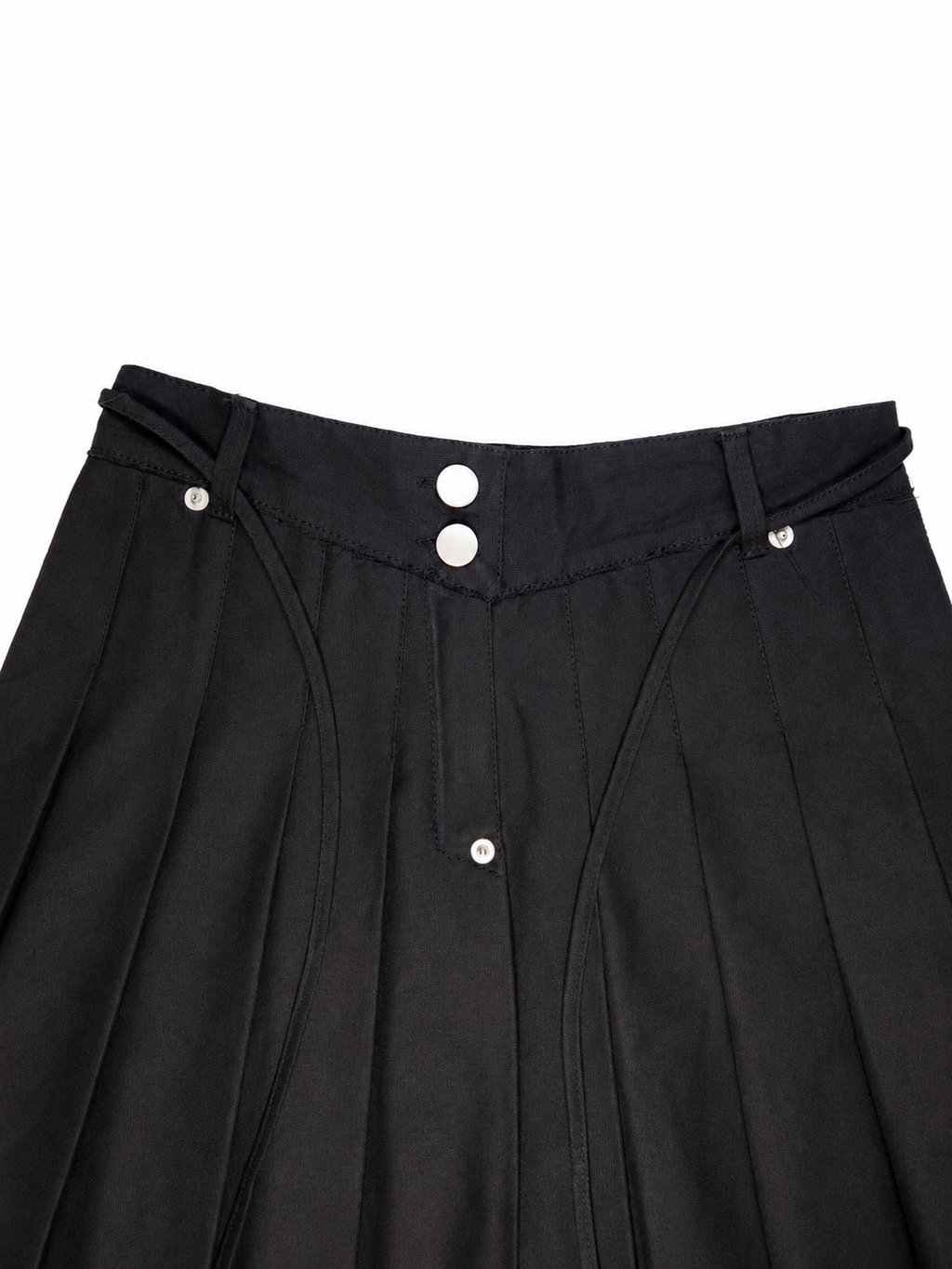 DISTRESSED PLEATED SKIRT