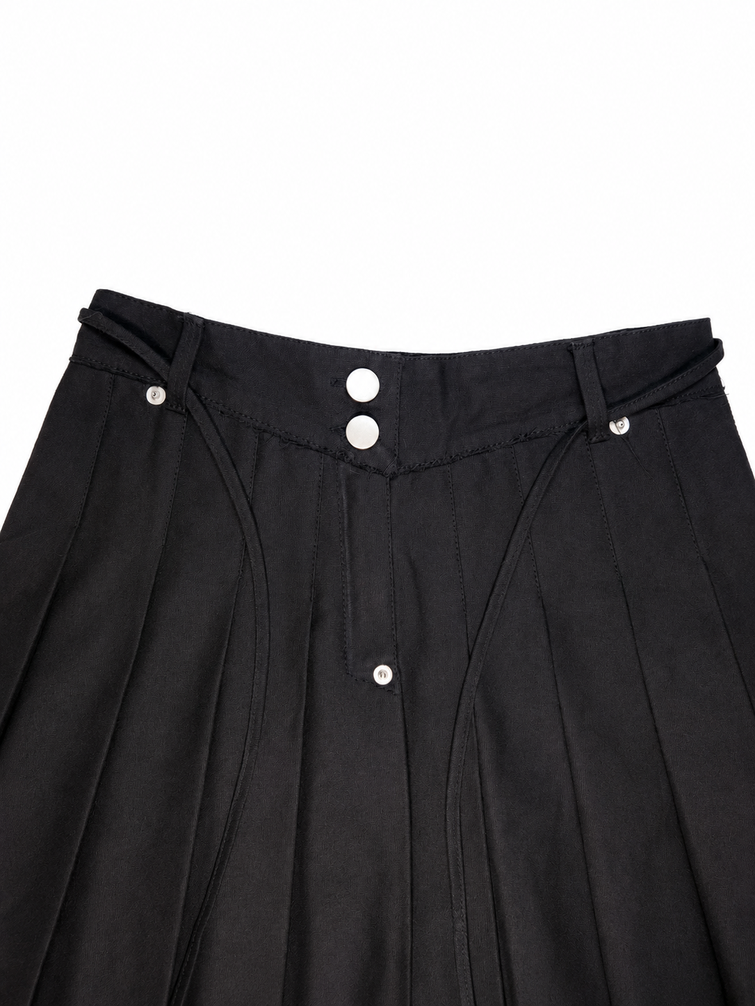 DISTRESSED PLEATED SKIRT