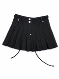 DISTRESSED PLEATED SKIRT