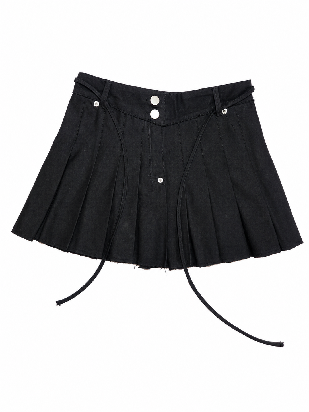 DISTRESSED PLEATED SKIRT